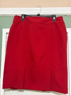BLACK LABEL By EVAN PICONE Womens Polyester Pleated Skirt Lined Deep Red Size 12